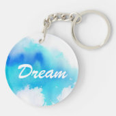 Blaue Stelle, abstraktes handgemaltes des Schlüsselanhänger (Rückseite)