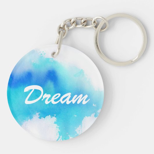 Blaue Stelle, abstraktes handgemaltes des Schlüsselanhänger (Rückseite)