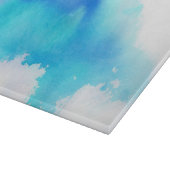 Blaue Stelle, abstraktes handgemaltes des Schneidebrett (Ecke)
