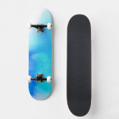 Blaue Stelle, abstraktes handgemaltes des Skateboard (Vorderseite)