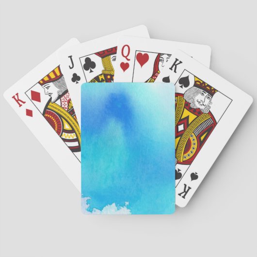 Blaue Stelle, abstraktes handgemaltes des Spielkarten (Rückseite)