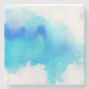 Blaue Stelle, abstraktes handgemaltes des Steinuntersetzer