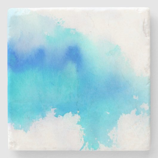 Blaue Stelle, abstraktes handgemaltes des Steinuntersetzer (Vorderseite)