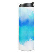 Blaue Stelle, abstraktes handgemaltes des Thermosbecher (Nach links gedreht)