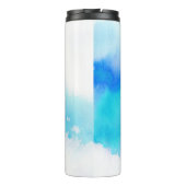 Blaue Stelle, abstraktes handgemaltes des Thermosbecher (Rückseite)