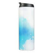 Blaue Stelle, abstraktes handgemaltes des Thermosbecher (Nach rechts gedreht)