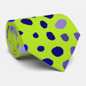 Blaue Stellen auf Limonem Krawatte (Gerollt)