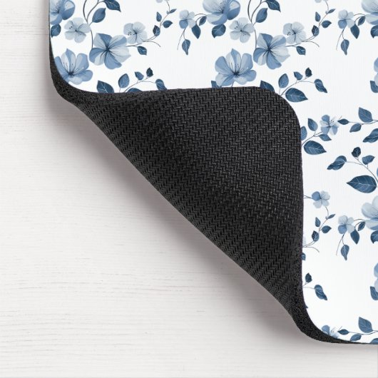 Blaue Stellen auf Weiß Mousepad (Ecke)