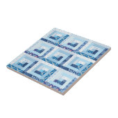 Blaue Steppdecke Fliese (Seite)