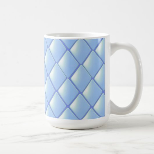 Blaue Steppstich-Diamantmuster Kaffeetasse (Rechts)