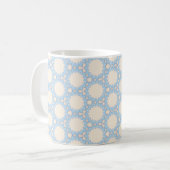Blaue Stern-Mosaik-Geometrie Kaffeetasse (Vorderseite Links)