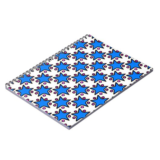 Blaue Stern-Notizbuch Notizblock (Linke Seite)