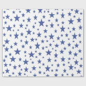 Blaue Stern-Packpapier Geschenkpapier (Flach)