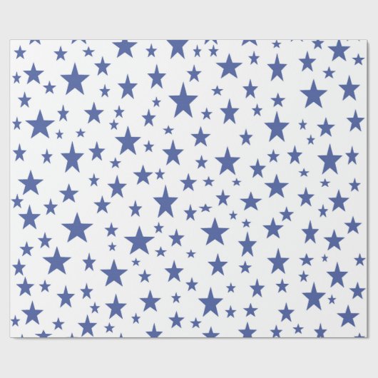 Blaue Stern-Packpapier Geschenkpapier (Flach)