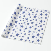 Blaue Stern-Packpapier Geschenkpapier (Ungerollt)