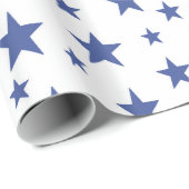 Blaue Stern-Packpapier Geschenkpapier (Rolleneckpunkt)