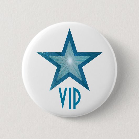 Blaue Stern 'VIP' Taste weiß Button (Vorderseite)
