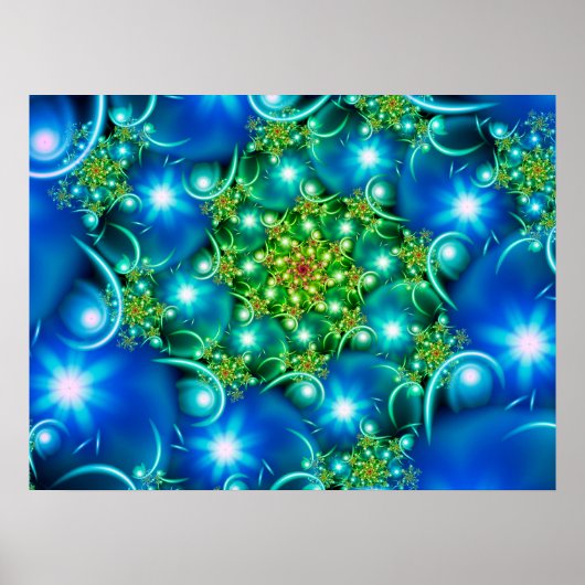 Blaue Sternblumen Poster (Vorne)