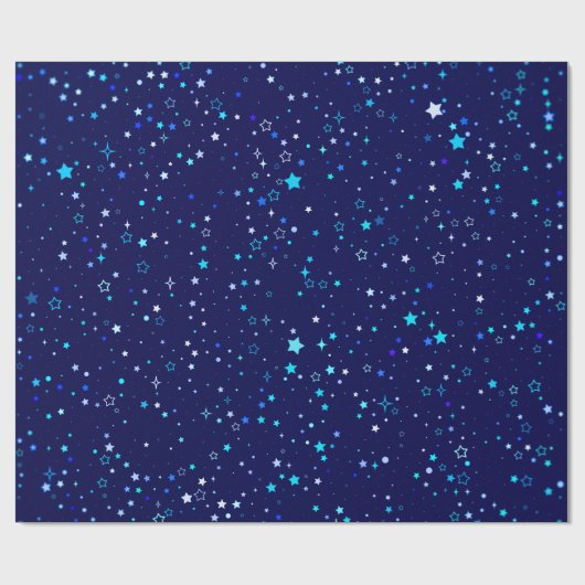 Blaue Sterne 2 Geschenkpapier (Flach)