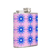 blaue Sterne auf rosa Flasche Flachmann (Rechts)