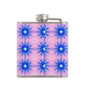 blaue Sterne auf rosa Flasche Flachmann (Rückseite)