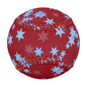 Blaue Sterne auf rotem Entwurf Baseball (Rückseite)