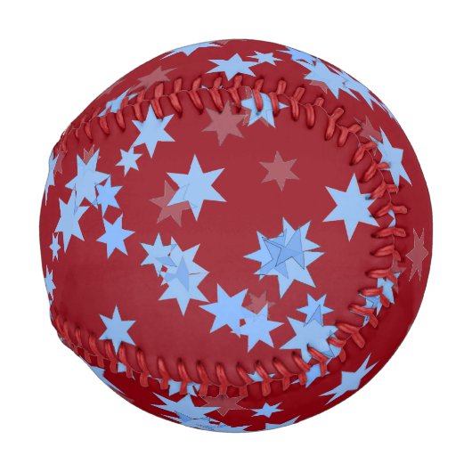 Blaue Sterne auf rotem Entwurf Baseball (Rückseite Links)