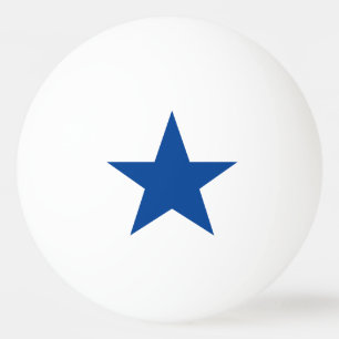 Blaue Sterne auf Weiß Tischtennisball