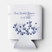 Blaue Sterne Blätter königlich luxuriöses Brautpar Dosenkühler (Rückseite)