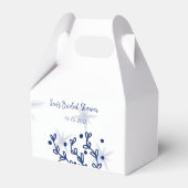 Blaue Sterne Blätter königlich luxuriöses Brautpar Geschenkschachtel (Rückseite)