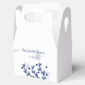 Blaue Sterne Blätter königlich luxuriöses Brautpar Geschenkschachtel (Geöffnet)