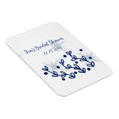 Blaue Sterne Blätter königlich luxuriöses Brautpar Magnet (Rechte Seite)