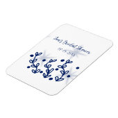 Blaue Sterne Blätter königlich luxuriöses Brautpar Magnet (Linke Seite)