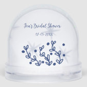 Blaue Sterne Blätter königlich luxuriöses Brautpar Schneekugeln (Rückseite)