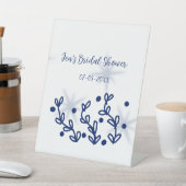 Blaue Sterne Blätter königlich luxuriöses Brautpar Sockelschild (In SItu)