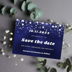 Blaue Sterne der Birthday Marine Save The Date