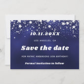 Blaue Sterne der Birthday Marine Save The Date (Vorderseite)