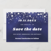 Blaue Sterne der Birthday Marine Save The Date (Vorderseite)