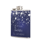 Blaue Sterne der Geburtstagsnacht Flachmann (Links)