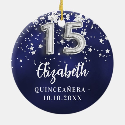 Blaue Sterne der Königsnacht Keramik Ornament (Hinten)