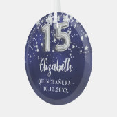 Blaue Sterne der Königsnacht Ornament Aus Glas (Vorderseite links)