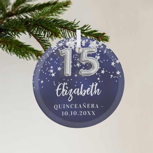 Blaue Sterne der Königsnacht Ornament Aus Glas