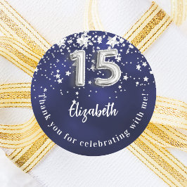 Blaue Sterne der Königsnacht Runder Aufkleber