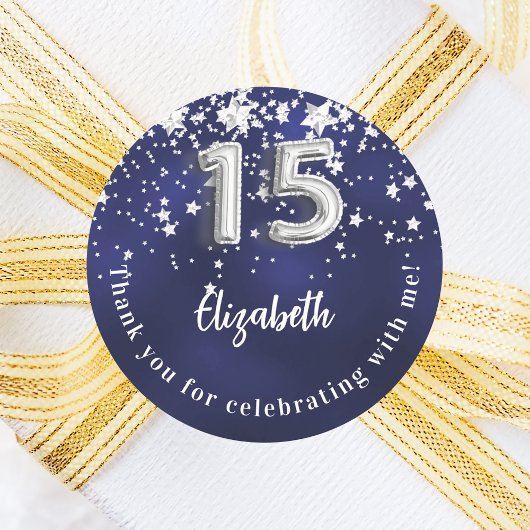 Blaue Sterne der Königsnacht Runder Aufkleber