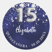 Blaue Sterne der Königsnacht Runder Aufkleber (Vorderseite)