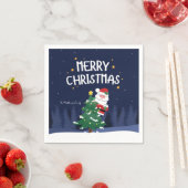 Blaue Sterne der Marine und Santa Serviette (Beispiel)