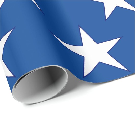 Blaue Sterne Geschenkpapier (Rolleneckpunkt)