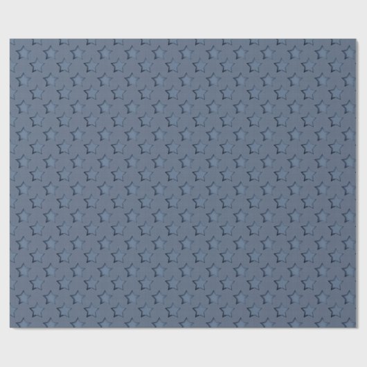 Blaue Sterne Geschenkpapier (Flach)