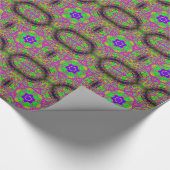 blaue Sterne groovy psychedelisch Geschenkpapier (Ecke)