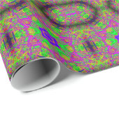 blaue Sterne groovy psychedelisch Geschenkpapier (Rolleneckpunkt)